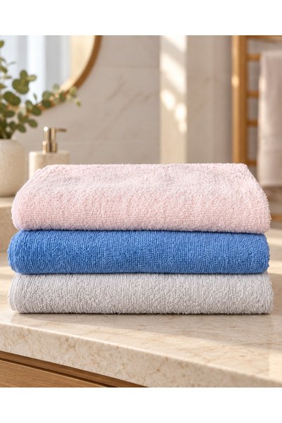 HOME MODE 3-Piece Bath Towel Set 70×140 cm Soft & Absorbent & Suitable for Everyday Use