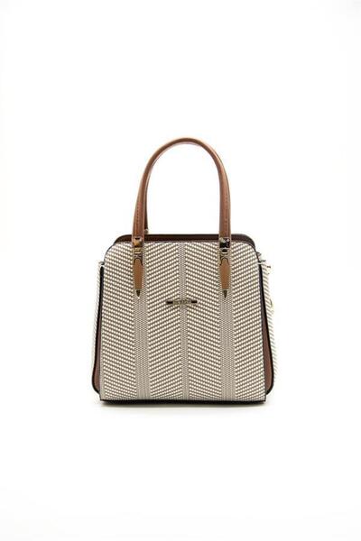 Silver Polo حقيبة يد نسائية من القش باللون البيج - تان SP1136