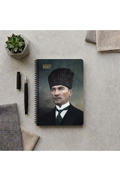 KESKİN COLOR Anul 2027 ATATURK Agendă zilnică spiralată 17x24 cm ȘEFUL