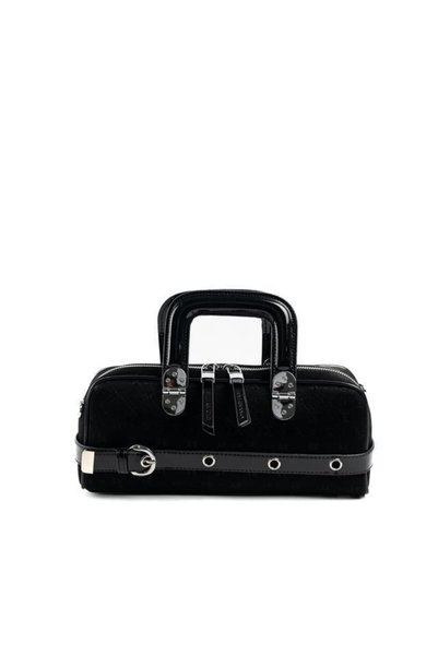 Silver Polo Black - Patent Leather Black Fashion Women's Handbag Sp1258