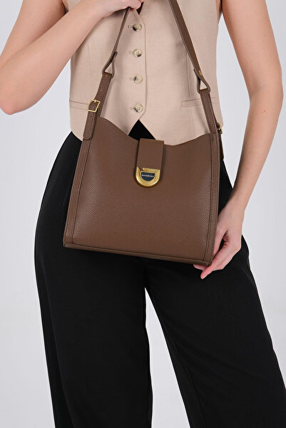 Silver Polo Brown - Brown Mini Rolax Women's Shoulder Bag Sp1242