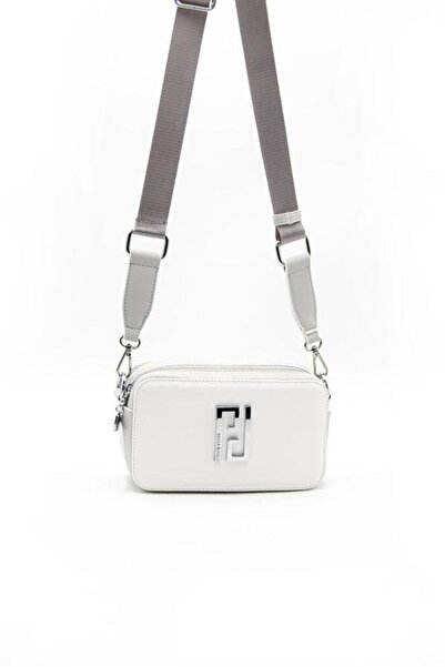 Silver Polo Grey SP1078 - Geantă crossbody pentru femei Argintiu și Polo alb