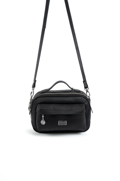 Silver Polo Negru - Geantă neagră tip petrecă pentru femei SP1186