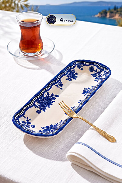 ers erbaşlar MAVİ ANTİK 4 PARÇA LÜX ZEYTİNLİK SETİ (7x21 CM)