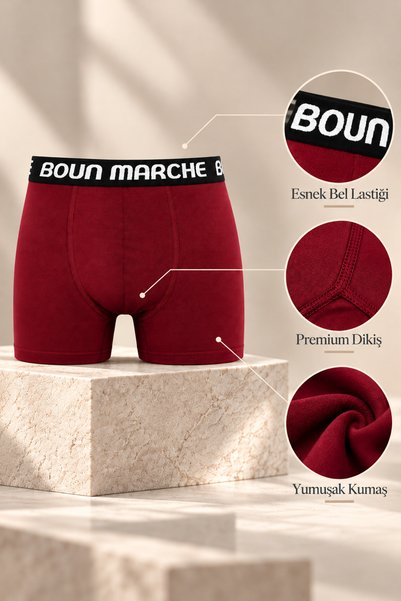 BOUN MARCHE بوكسر رجالي ليكرا بريميوم 6 قطع في صندوق فالكون