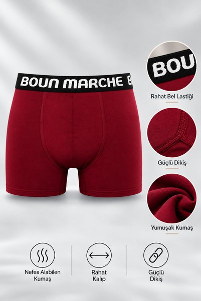 BOUN MARCHE بوكسر رجالي ليكرا بريميوم 6 قطع في صندوق فالكون