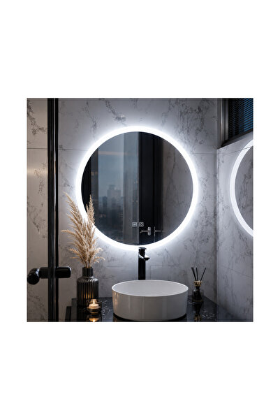 OPTIM DEKO Oglindă LED rotundă, 70x70cm, Bella Touch, Sistem anti-aburire, Re...