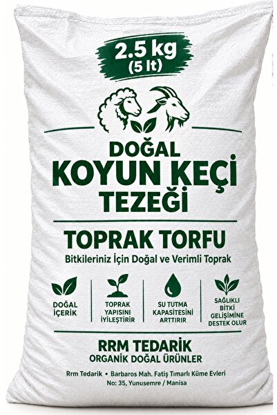 rrm tedarik yanmış elenmiş Doğal katkısız ORGANİK koyun keçi tezegi 2.5 KG ( ...