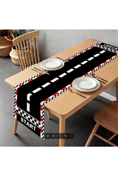 Choice 35X180cm 1 1pc Racing Car Birthday Table Runner Checkered Tablecloth R...