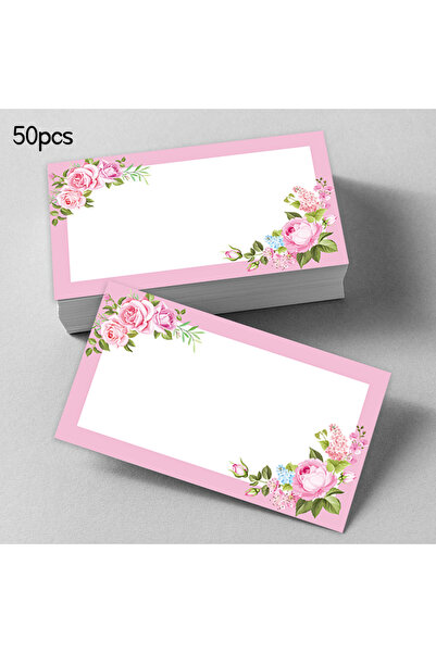 Choice 9x5.4cm green 50pcs, Pink Floral Blank Message Cards, Pocket Cards, Bu...