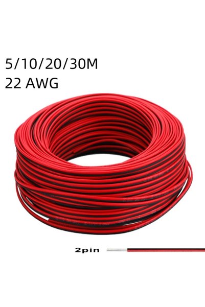 Choice1 30M 22 AWG 5/10/20/30m 2pin 22 AWG UL2468 2*0.5mm Extension Cable Use...