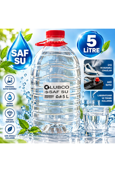 LUBCO Saf Su Ütü-Akü Suyu Destile Su 5 Litre
