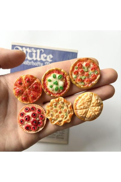 Choice1 6pcs Pizza food, refrigerator decorations, kitchen furniture decorati...