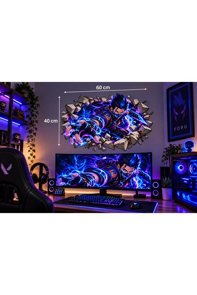 StickerAtölye Valorant Yoru Broken Wall Sticker 60X40 cm – 3D Looking Gaming ...