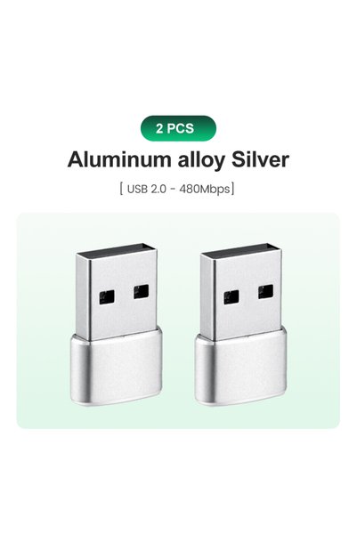Choice محول USB C فضي اللون من قطعتين مصنوعتين من سبائك الألومنيوم، محول USB ...