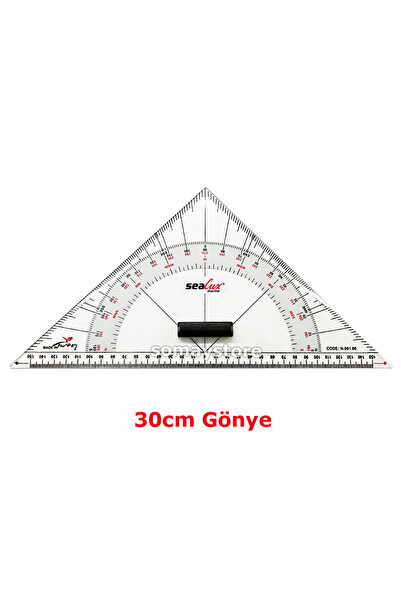 SomayStore Tekne Navigasyon Ekipmanı Akrilik Üçgen Gönye Cetvel 30cm Kılıflı ...