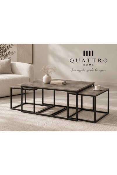 QUATTRO HOME 4'lü Orta ve Zigon Sehpa Seti