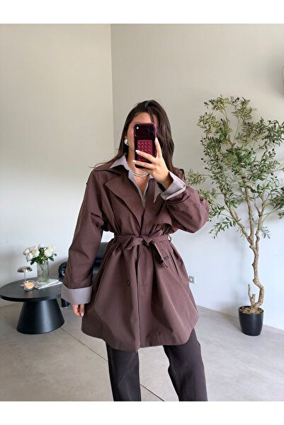 Bade Butik Coffee Shirt Detailed Jacket