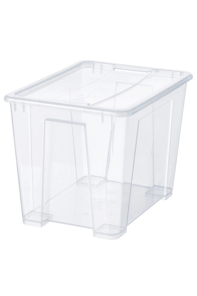 IKEA Kapaklı Şeffaf Saklama Kutusu 39x28x28 cm/22 lt