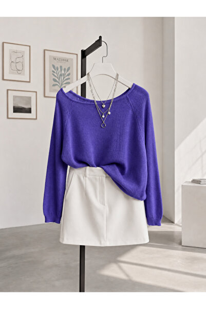 sumoda Women's Off-Shoulder Mercerized Comfortable Fit Knitted Spring Blouse