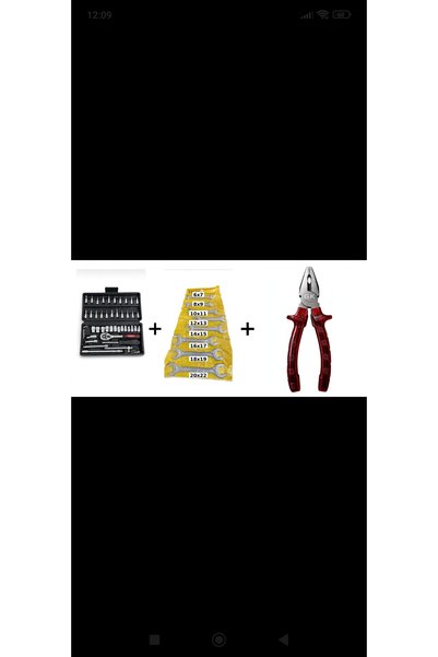 46 Parça Lokma Takımı + FIRAT 8 Parça Açık Ağız Anahtar Seti + GK Tools Kombine Pense Seti
