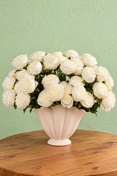 Y.Ç Yapay Çiçek Marketim Buchet de bujori artificial crem, cu 9 ramuri, textu...