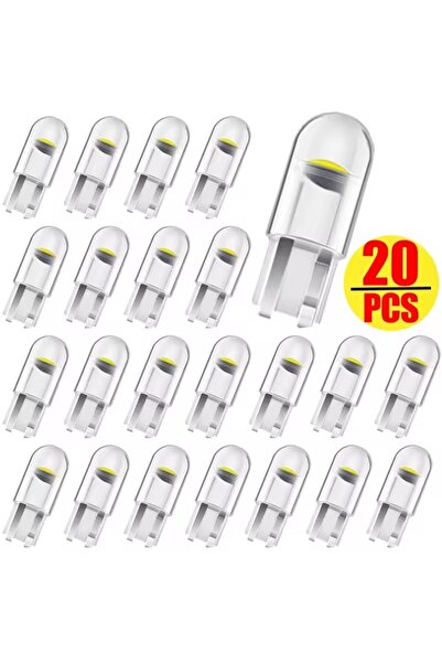 Choice11 10 مصابيح LED صفراء T10 W5W للسيارات بتقنية كانبوس، زجاج COB، 6000 ك...
