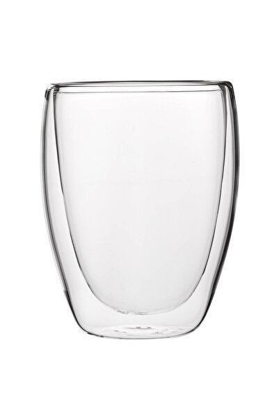 OEM Pahar sticla perete dublu 340ml transparent apa cafea suciu apa