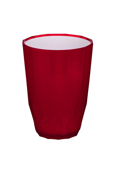 OEM Pahar Rosu Alb din Plastic pentru Apa 360ml - Pahare Transparente, Bucatarie