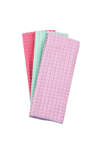 OEM Prosoape de Bucatarie cu Microfibre Lila Verde Fucsia Carouri 60x35cm - 3buc