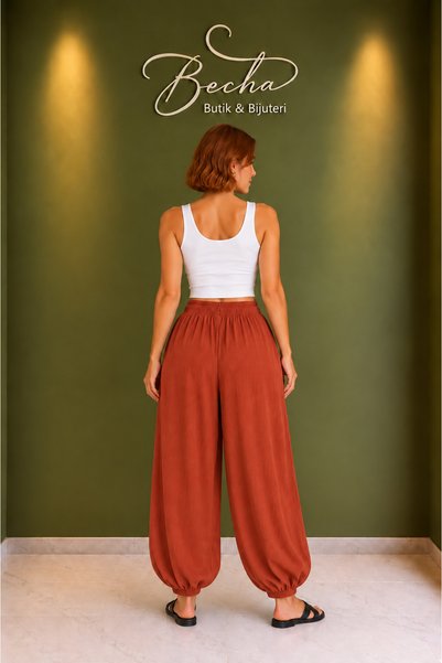 Becha Butik Women's Tie-Waist Shalwar Trousers