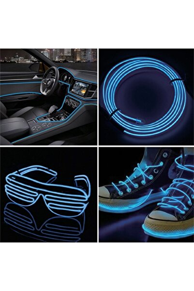 OEM Banda LED cu USB Neon Bleu 2m - Benzi, Decoratiuni Casa