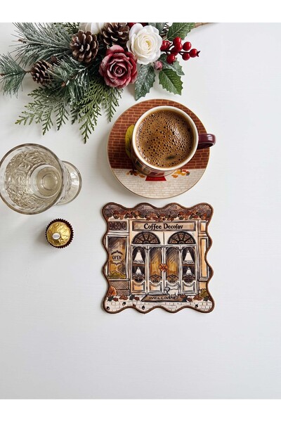 decofav Șervețel de cocktail cu broderie decorată, tematică de toamnă, pentru...