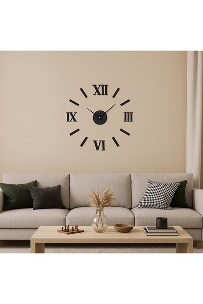 OEM Ceas de perete diy negru cifre romane 60cm decorativ de montat