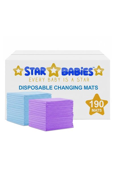 STAR BABiES - Disposable Changing Mats - Blue/Lavender - Large - 190 Pcs