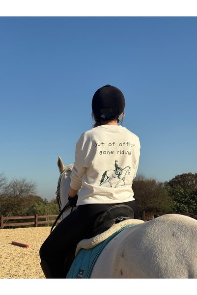 OXCI Equestrian Collection Out of Office White Unisex Regular Riding Sweatshirt