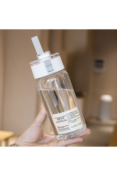 Choice 1pc White 550ml Portable Plastic Water Bottle Sports Fitness Large Cap...