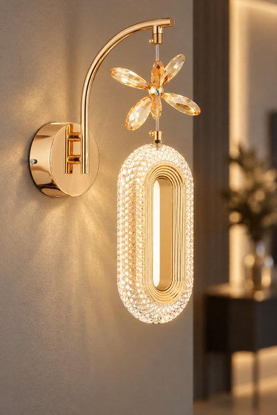 İstanbul Avize Aplik Led Alfa Tekli Gold Aplik