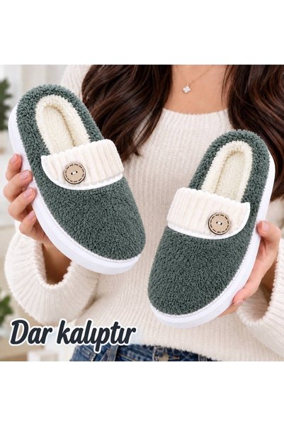 PLN SHOES Women's Comfortable Lightweight Button Detailed High Eva Sole Plush...