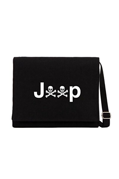 CrowsGate Jeep Skull Black Canvas Messenger Bag