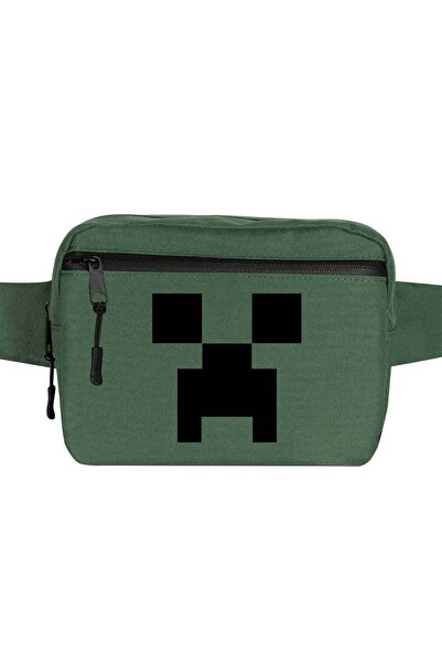 CrowsGate Geantă de talie Mine-craft Creeper Face Culoare verde