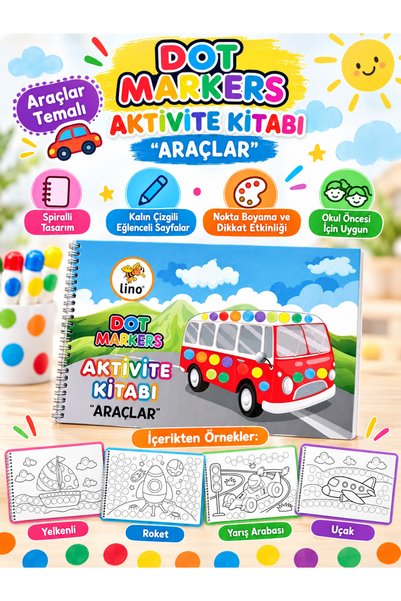 Premium Dot Marker Dot Painting and Activity Notebook - Vehicles Themed Preschool Educational Set