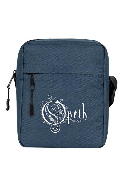 CrowsGate Geantă de umăr cu logo Opeth, culoare albastru închis