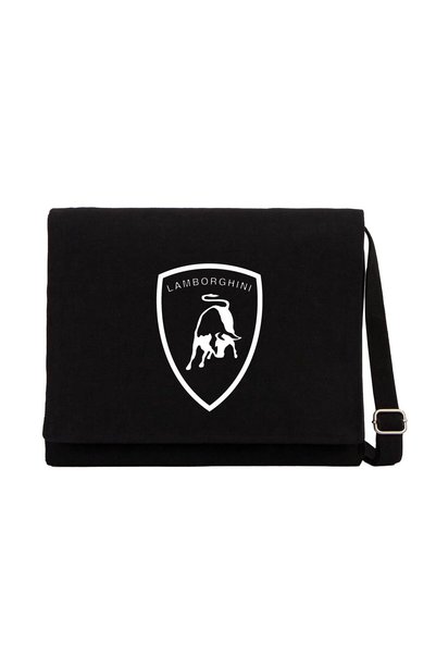 CrowsGate Geantă Messenger din pânză albă cu logo Lamborghini