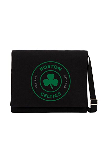 CrowsGate Geantă Messenger din pânză neagră cu logo Boston C.