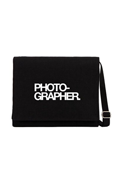 CrowsGate Geantă Messenger din pânză neagră pentru fotograf