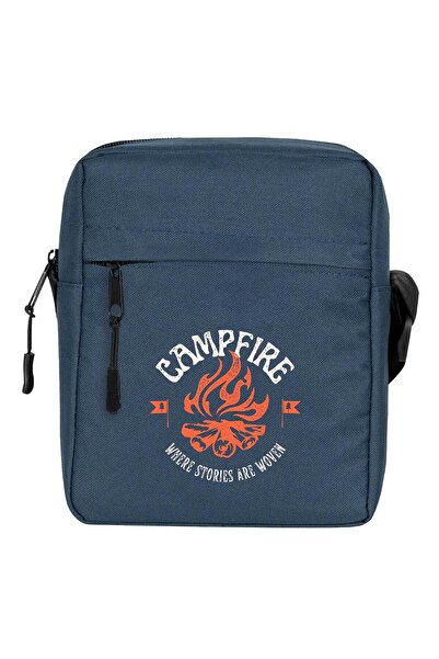 CrowsGate Geantă de umăr Camp Fire Culoare bleumarin