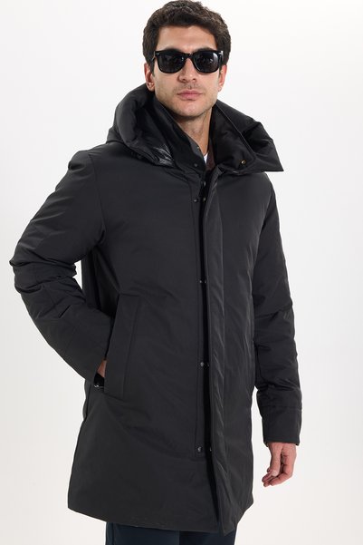 Tudors Men's Regular Fit Classic Cut Stand Collar Detachable Hood Elastic Cuf...