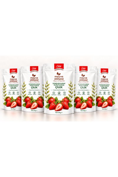 Meyve Atölyesi Dondurularak Kurutulmuş Çilek 5'li Paket (5x25 gr.)