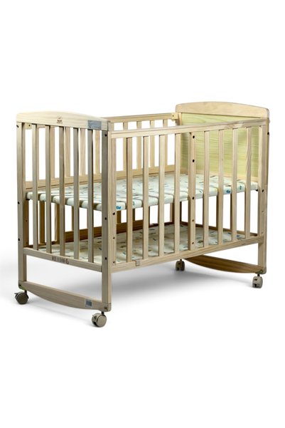 ALBADER 2-in-1 Wooden Baby Crib with Rocking Function, Newborn Bed with Mosqu...